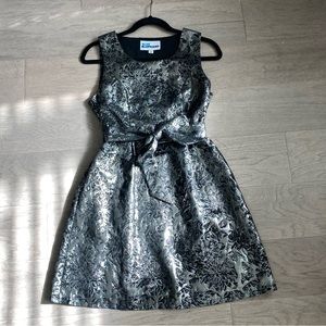 Silver and Black Brocade Dress
